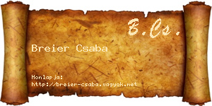 Breier Csaba névjegykártya