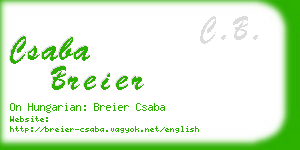 csaba breier business card